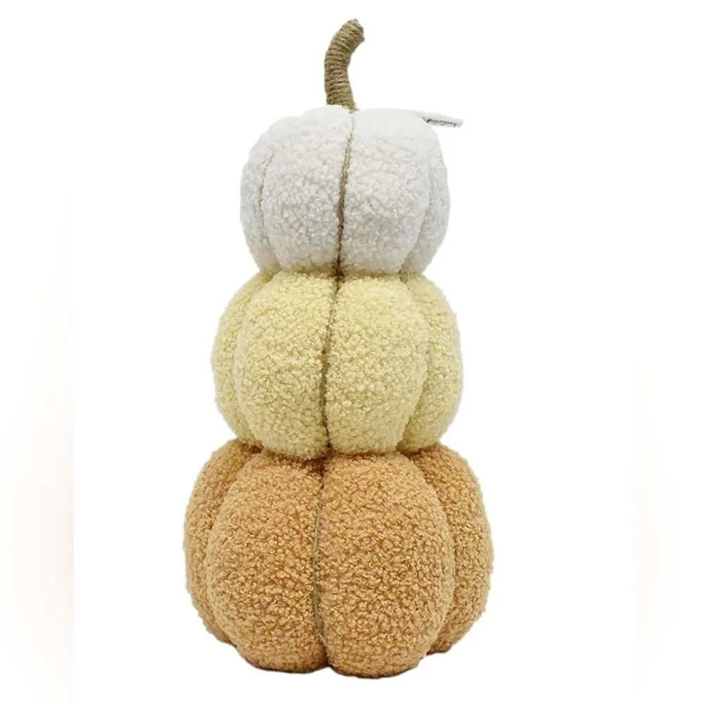 New fall harvest Halloween Thanksgiving 14' Fabric Pumpkin Stack of 3 Home decor
